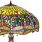 Meyda Lighting Tiffany Hanginghead Dragonfly 265224 33" 3-Light Mahogany Bronze Table Lamp With Multi-Colored Shade Glass