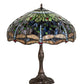 Meyda Lighting Tiffany Hanginghead Dragonfly 265288 26" 3-Light Mahogany Bronze Table Lamp With Multi-Colored Shade Glass
