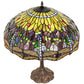 Meyda Lighting Tiffany Hanginghead Dragonfly 265288 26" 3-Light Mahogany Bronze Table Lamp With Multi-Colored Shade Glass