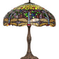 Meyda Lighting Tiffany Hanginghead Dragonfly 265288 26" 3-Light Mahogany Bronze Table Lamp With Multi-Colored Shade Glass