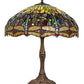 Meyda Lighting Tiffany Hanginghead Dragonfly 265288 26" 3-Light Mahogany Bronze Table Lamp With Multi-Colored Shade Glass