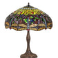 Meyda Lighting Tiffany Hanginghead Dragonfly 265288 26" 3-Light Mahogany Bronze Table Lamp With Multi-Colored Shade Glass