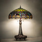 Meyda Lighting Tiffany Hanginghead Dragonfly 265347 31" 3-Light Mahogany Bronze Table Lamp With Multi-Colored Shade Glass