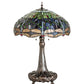 Meyda Lighting Tiffany Hanginghead Dragonfly 265347 31" 3-Light Mahogany Bronze Table Lamp With Multi-Colored Shade Glass