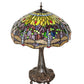 Meyda Lighting Tiffany Hanginghead Dragonfly 265347 31" 3-Light Mahogany Bronze Table Lamp With Multi-Colored Shade Glass