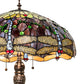 Meyda Lighting Tiffany Hanginghead Dragonfly 265347 31" 3-Light Mahogany Bronze Table Lamp With Multi-Colored Shade Glass