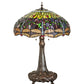 Meyda Lighting Tiffany Hanginghead Dragonfly 265347 31" 3-Light Mahogany Bronze Table Lamp With Multi-Colored Shade Glass