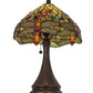 Meyda Lighting Tiffany Hanginghead Dragonfly 28460 18" Mahogany Bronze Accent Table Lamp With Multi-Colored Shade Glass