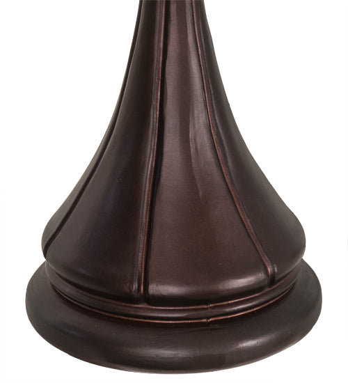 Meyda Lighting Tiffany Hanginghead Dragonfly 28460 18" Mahogany Bronze Accent Table Lamp With Multi-Colored Shade Glass