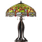 Meyda Lighting Tiffany Hanginghead Dragonfly 30" 3-Light Mahogany Bronze Table Lamp With Multi-Colored Shade Glass