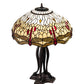 Meyda Lighting Tiffany Hanginghead Dragonfly 30" 3-Light Mahogany Bronze Table Lamp With Ruby & Amber Shade Glass