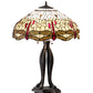 Meyda Lighting Tiffany Hanginghead Dragonfly 30" 3-Light Mahogany Bronze Table Lamp With Ruby & Amber Shade Glass
