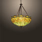 Meyda Lighting Tiffany Hanginghead Dragonfly 30283 38" 5-Light Mahogany Bronze Inverted Pendant Light With Multi-Colored Stained Shade Glass