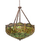 Meyda Lighting Tiffany Hanginghead Dragonfly 30283 38" 5-Light Mahogany Bronze Inverted Pendant Light With Multi-Colored Stained Shade Glass