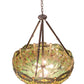 Meyda Lighting Tiffany Hanginghead Dragonfly 30283 38" 5-Light Mahogany Bronze Inverted Pendant Light With Multi-Colored Stained Shade Glass