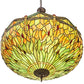 Meyda Lighting Tiffany Hanginghead Dragonfly 30283 38" 5-Light Mahogany Bronze Inverted Pendant Light With Multi-Colored Stained Shade Glass