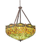 Meyda Lighting Tiffany Hanginghead Dragonfly 30283 38" 5-Light Mahogany Bronze Inverted Pendant Light With Multi-Colored Stained Shade Glass