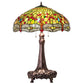 Meyda Lighting Tiffany Hanginghead Dragonfly 31" 3-Light Mahogany Bronze Table Lamp With Multi-Colored Shade Glass
