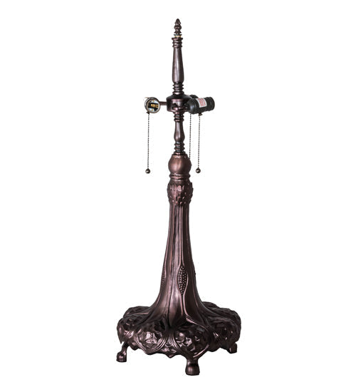 Meyda Lighting Tiffany Hanginghead Dragonfly 31" 3-Light Mahogany Bronze Table Lamp With Multi-Colored Shade Glass