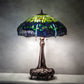 Meyda Lighting Tiffany Hanginghead Dragonfly 31" 3-Light Mahogany Bronze Table Lamp With Multi-Colored Stained Shade Glass