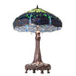 Meyda Lighting Tiffany Hanginghead Dragonfly 31" 3-Light Mahogany Bronze Table Lamp With Multi-Colored Stained Shade Glass