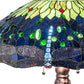 Meyda Lighting Tiffany Hanginghead Dragonfly 31" 3-Light Mahogany Bronze Table Lamp With Multi-Colored Stained Shade Glass