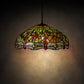 Meyda Lighting Tiffany Hanginghead Dragonfly 31108 22" 3-Light Mahogany Bronze Pendant Light With Multi-Colored Shade Glass