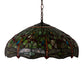 Meyda Lighting Tiffany Hanginghead Dragonfly 31108 22" 3-Light Mahogany Bronze Pendant Light With Multi-Colored Shade Glass