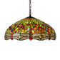 Meyda Lighting Tiffany Hanginghead Dragonfly 31108 22" 3-Light Mahogany Bronze Pendant Light With Multi-Colored Shade Glass