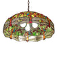 Meyda Lighting Tiffany Hanginghead Dragonfly 31108 22" 3-Light Mahogany Bronze Pendant Light With Multi-Colored Shade Glass