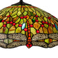 Meyda Lighting Tiffany Hanginghead Dragonfly 31108 22" 3-Light Mahogany Bronze Pendant Light With Multi-Colored Shade Glass