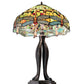 Meyda Lighting Tiffany Hanginghead Dragonfly 31109 31" 3-Light Mahogany Bronze Table Lamp With Multi-Colored Shade Glass