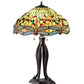 Meyda Lighting Tiffany Hanginghead Dragonfly 31109 31" 3-Light Mahogany Bronze Table Lamp With Multi-Colored Shade Glass