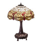 Meyda Lighting Tiffany Hanginghead Dragonfly 31664 31" 3-Light Mahogany Bronze Table Lamp With Multi-Colored Shade Glass