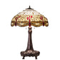 Meyda Lighting Tiffany Hanginghead Dragonfly 31664 31" 3-Light Mahogany Bronze Table Lamp With Multi-Colored Shade Glass