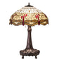 Meyda Lighting Tiffany Hanginghead Dragonfly 31664 31" 3-Light Mahogany Bronze Table Lamp With Multi-Colored Shade Glass