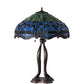 Meyda Lighting Tiffany Hanginghead Dragonfly 33" 3-Light Mahogany Bronze Table Lamp With Multi-Colored Shade Glass