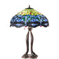 Meyda Lighting Tiffany Hanginghead Dragonfly 33" 3-Light Mahogany Bronze Table Lamp With Multi-Colored Shade Glass