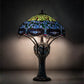 Meyda Lighting Tiffany Hanginghead Dragonfly 33" 3-Light Mahogany Bronze Table Lamp With Multi-Colored Stained Shade Glass