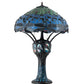 Meyda Lighting Tiffany Hanginghead Dragonfly 33" 3-Light Mahogany Bronze Table Lamp With Multi-Colored Stained Shade Glass