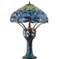 Meyda Lighting Tiffany Hanginghead Dragonfly 33" 3-Light Mahogany Bronze Table Lamp With Multi-Colored Stained Shade Glass