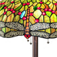 Meyda Lighting Tiffany Hanginghead Dragonfly 36501 62" 3-Light Mahogany Bronze Floor Lamp With Multi-Colored Shade Glass