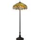 Meyda Lighting Tiffany Hanginghead Dragonfly 36501 62" 3-Light Mahogany Bronze Floor Lamp With Multi-Colored Shade Glass