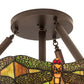 Meyda Lighting Tiffany Hanginghead Dragonfly 38" 5-Light Mahogany Bronze Inverted Pendant Light With Multi-Colored Stained Shade Glass