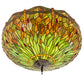 Meyda Lighting Tiffany Hanginghead Dragonfly 38" 5-Light Mahogany Bronze Inverted Pendant Light With Multi-Colored Stained Shade Glass