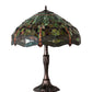 Meyda Lighting Tiffany Hanginghead Dragonfly 47960 26" 3-Light Mahogany Bronze Table Lamp With Multi-Colored Shade Glass