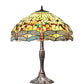 Meyda Lighting Tiffany Hanginghead Dragonfly 47960 26" 3-Light Mahogany Bronze Table Lamp With Multi-Colored Shade Glass
