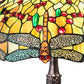 Meyda Lighting Tiffany Hanginghead Dragonfly 47960 26" 3-Light Mahogany Bronze Table Lamp With Multi-Colored Shade Glass