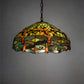 Meyda Lighting Tiffany Hanginghead Dragonfly 51185 20" 3-Light Mahogany Bronze Pendant Light With Multi-Colored Shade Glass