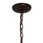 Meyda Lighting Tiffany Hanginghead Dragonfly 51185 20" 3-Light Mahogany Bronze Pendant Light With Multi-Colored Shade Glass